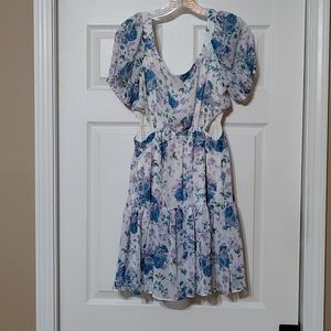 Blue and purple floral dress